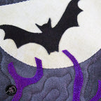 Gray Cravel Vampire's House Halloween Quilted Wall Hanging | Applique Wall Hanging