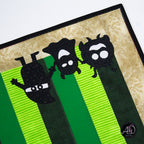 Green Sambly Monsters Quilted Halloween Table Runner | Applique Table Runner