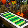 Green Sambly Monsters Quilted Halloween Table Runner | Applique Table Runner