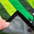 Green Sambly Monsters Quilted Halloween Table Runner | Applique Table Runner
