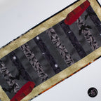 Gray Coffin Halloween Quilted Table Runner | Applique Table Runner