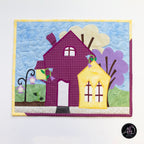 Purple Garden House Spring Quilted Wall Hanging | Applique Wall Hanging