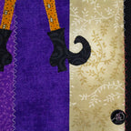 Purple Waybel Witch's Cauldron Halloween Quilted Table Runner | Applique Table Runner