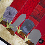 Red Grembles Graveyard Quilted Halloween Table Runner | Applique Table Runner