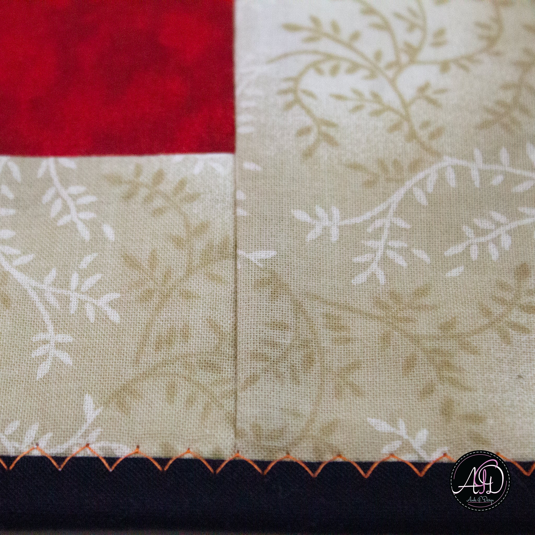 Red Grembles Graveyard Quilted Halloween Table Runner | Applique Table Runner