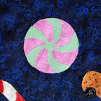 Christmas Candy Applique Quilted Table Runner | Christmas Table Decor