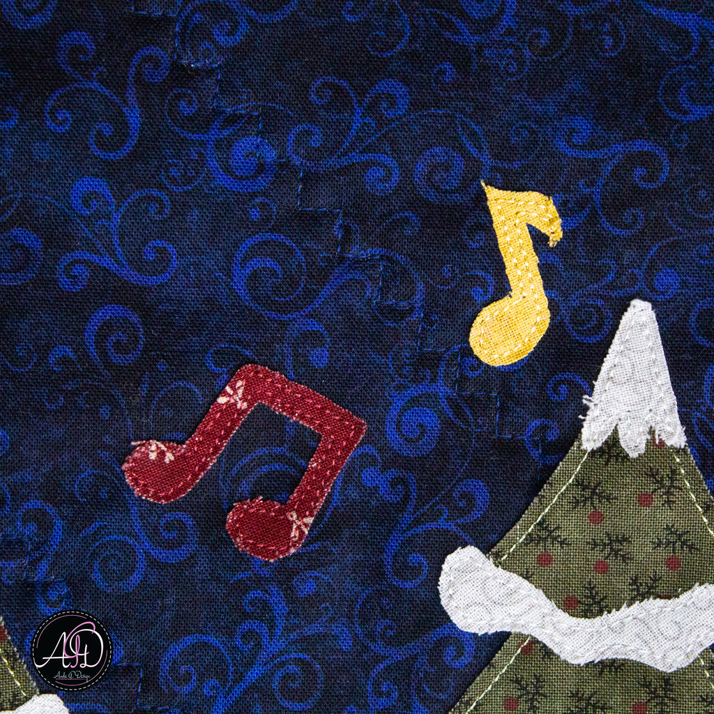 Christmas Carolers Applique Quilted Table Runner | Christmas Table Decor