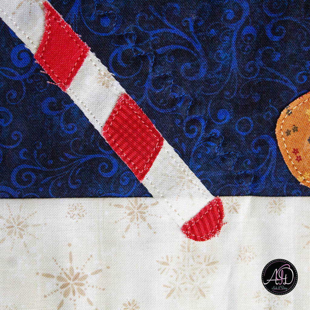 Christmas Candy Applique Quilted Table Runner | Christmas Table Decor