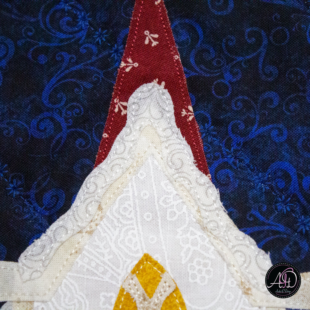 Church & Carolers Christmas Applique Quilted Wall Hanging