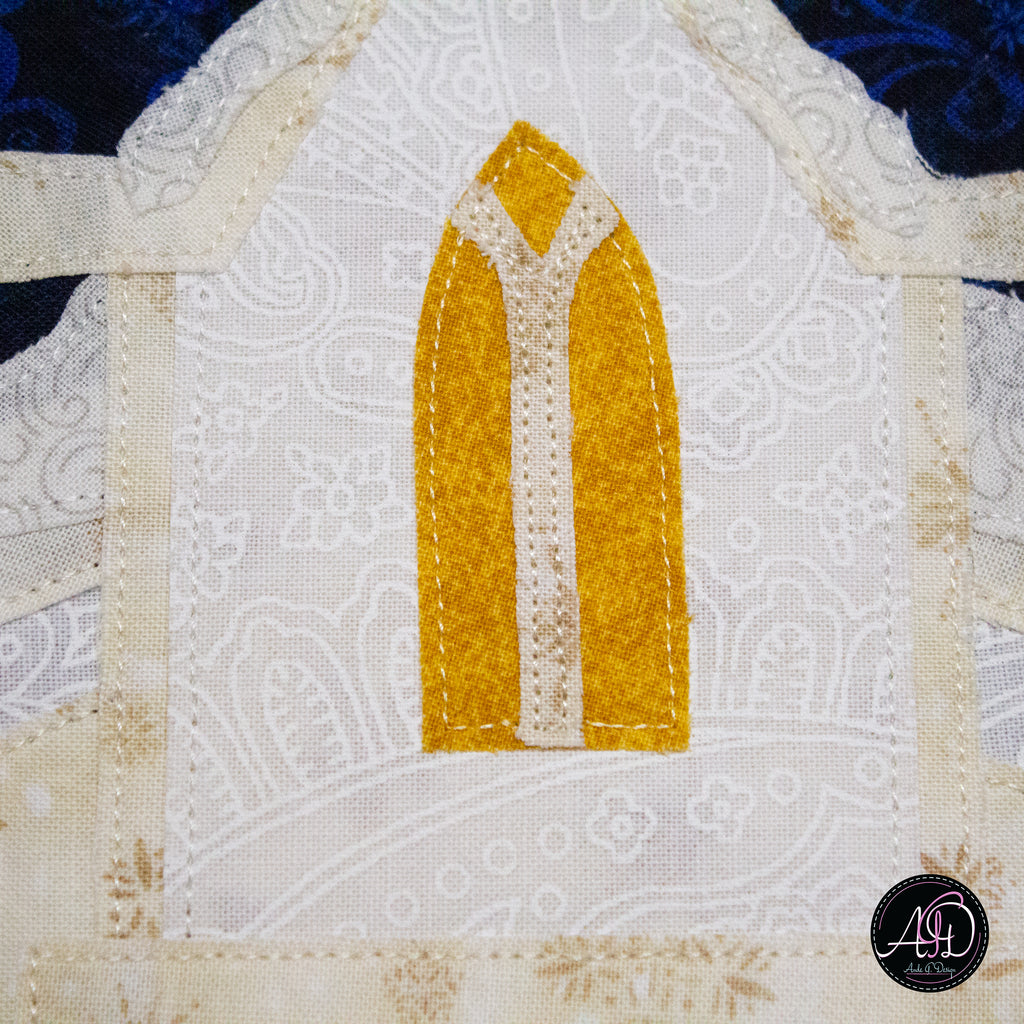 Church & Carolers Christmas Applique Quilted Wall Hanging