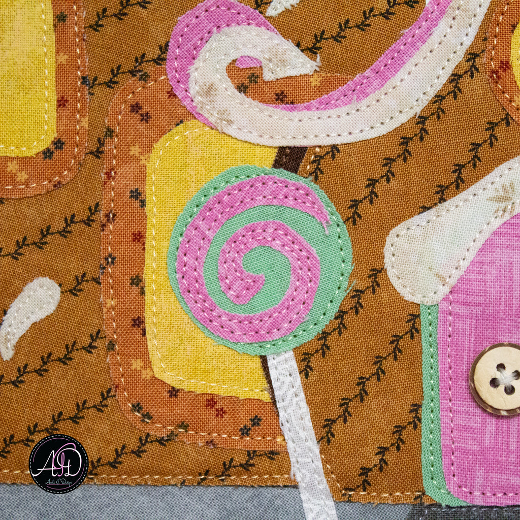 Gingerbread House Christmas Applique Quilted Wall Hanging