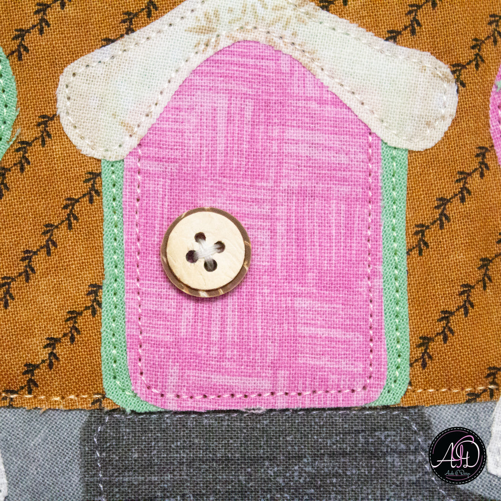 Gingerbread House Christmas Applique Quilted Wall Hanging