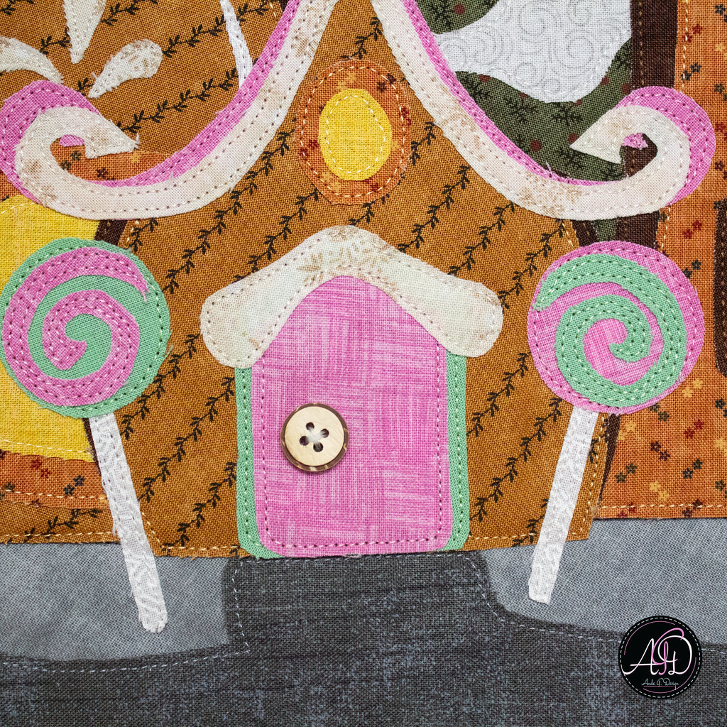 Gingerbread House Christmas Applique Quilted Wall Hanging