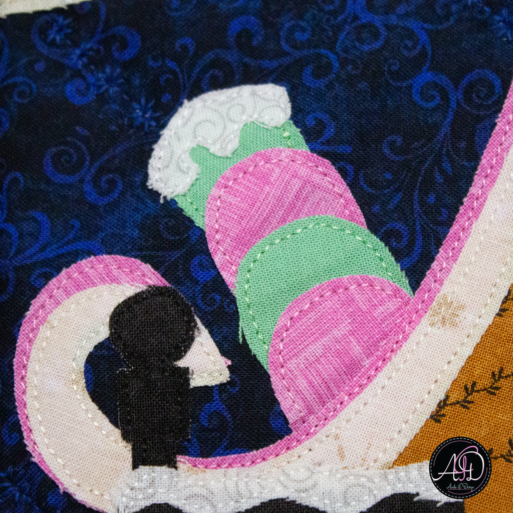 Gingerbread House Christmas Applique Quilted Wall Hanging