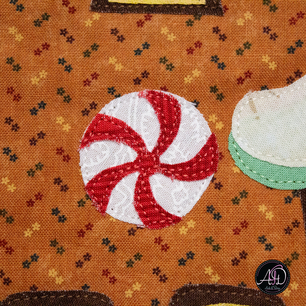 Gingerbread House Christmas Applique Quilted Wall Hanging