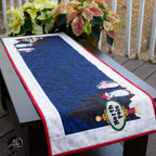 North Pole Penguin Christmas Applique Quilted Table Runner | Christmas Table Decor