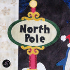 North Pole Penguin Christmas Applique Quilted Table Runner | Christmas Table Decor