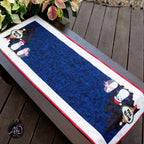 North Pole Penguin Christmas Applique Quilted Table Runner | Christmas Table Decor