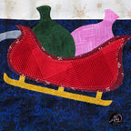 Santa's Sleigh & Reindeer Christmas Applique Quilted Table Runner | Christmas Table Decor