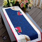 Santa's Sleigh & Reindeer Christmas Applique Quilted Table Runner | Christmas Table Decor