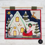 Santa's House Christmas Applique Quilted Wall Hanging