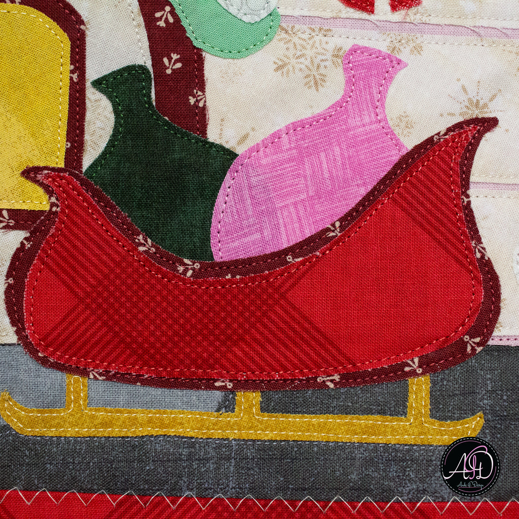 Santa's House Christmas Applique Quilted Wall Hanging