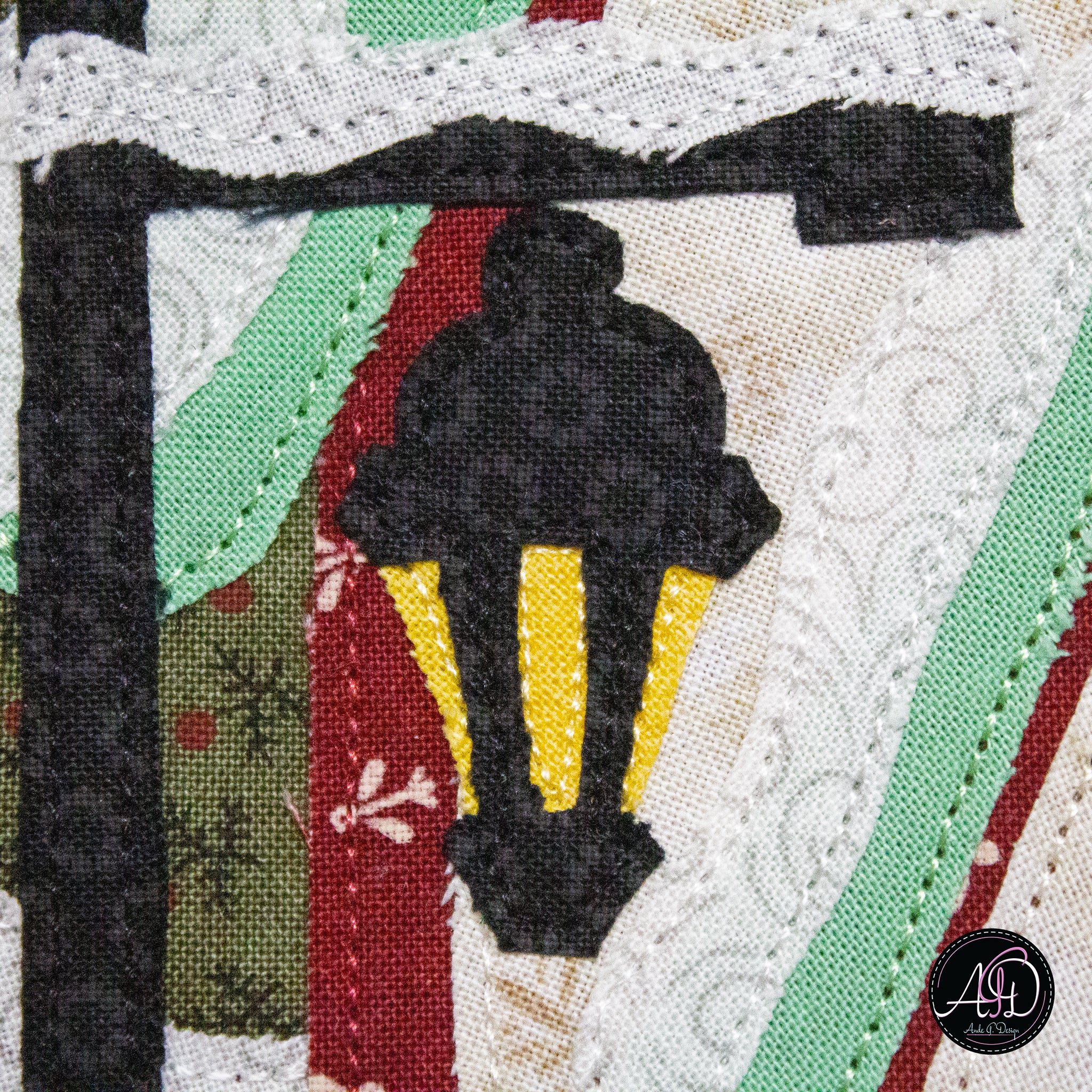 Santa's House Christmas Applique Quilted Wall Hanging