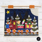 Christmas Train Applique Quilted Wall Hanging