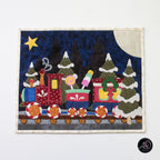 Christmas Train Applique Quilted Wall Hanging