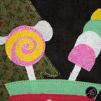 Christmas Train Applique Quilted Wall Hanging