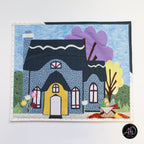 Blue Picnic House Spring Quilted Wall Hanging | Applique Wall Hanging