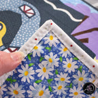 Blue Picnic House Spring Quilted Wall Hanging | Applique Wall Hanging