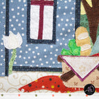 Blue Picnic House Spring Quilted Wall Hanging | Applique Wall Hanging