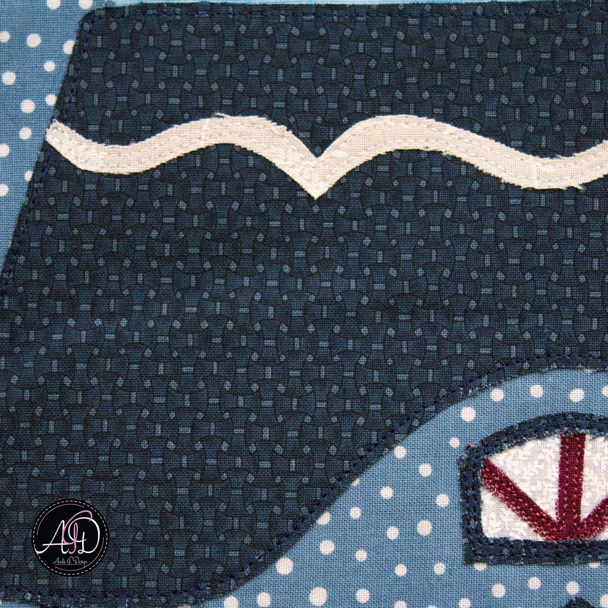 Blue Picnic House Spring Quilted Wall Hanging | Applique Wall Hanging
