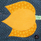 Blue Floral Applique Quilted Table Runner