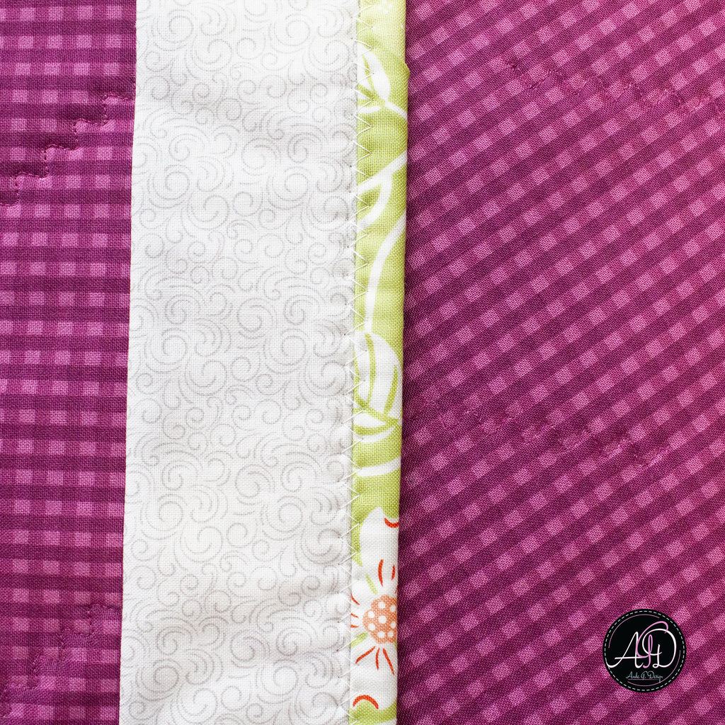 Purple Tulip Spring Quilted Applique Table Runner