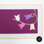 Purple Tulip Spring Quilted Applique Table Runner