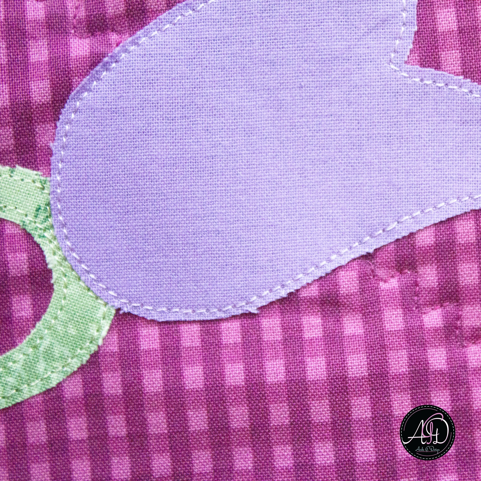Purple Tulip Spring Quilted Applique Table Runner