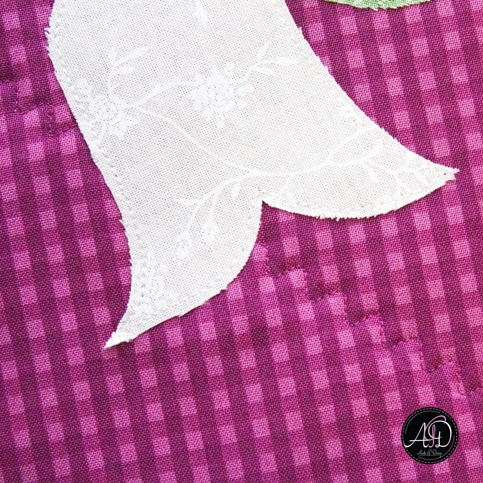 Purple Tulip Spring Quilted Applique Table Runner