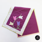 Purple Tulip Spring Quilted Applique Table Runner