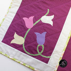 Purple Tulip Spring Quilted Applique Table Runner