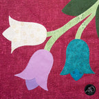 Red Floral Spring Applique Quilted Table Runner