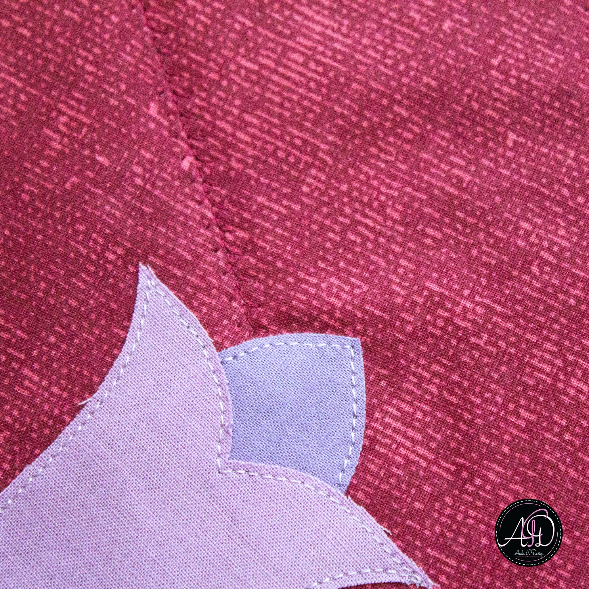 Red Floral Spring Applique Quilted Table Runner