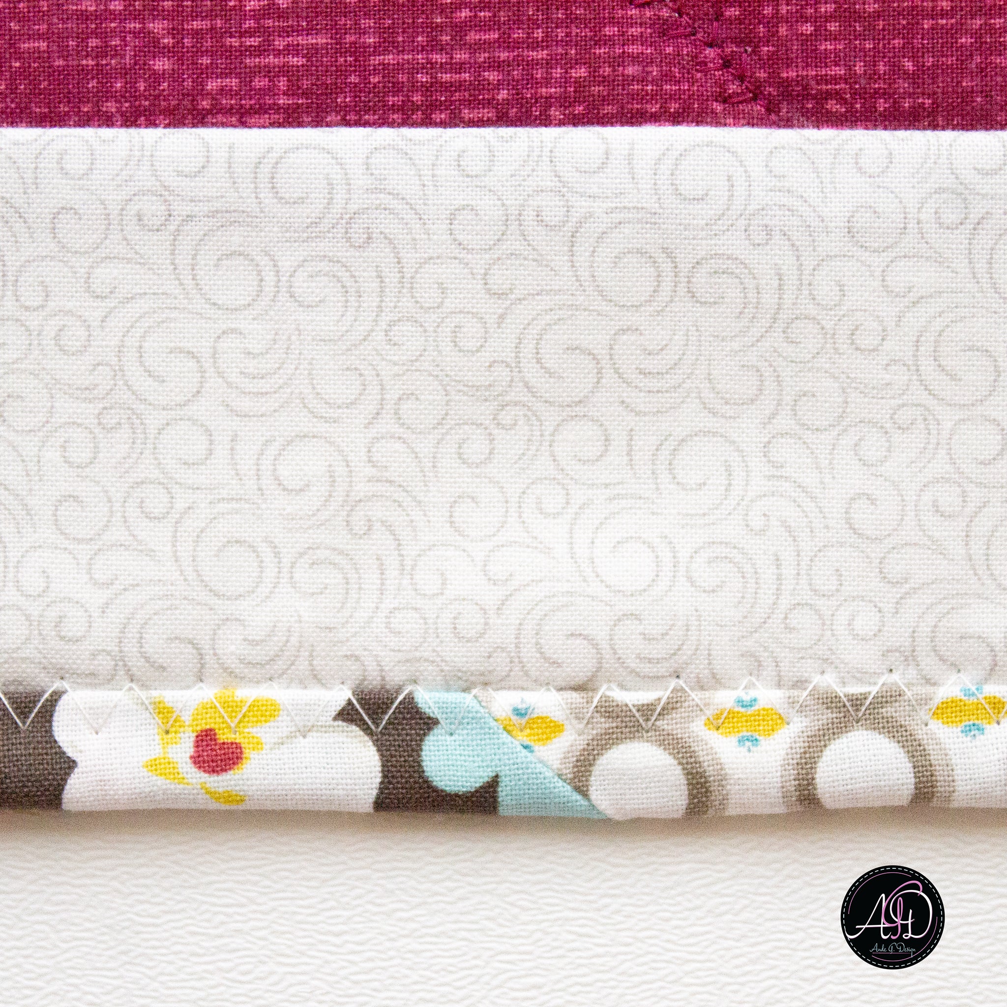 Red Floral Spring Applique Quilted Table Runner