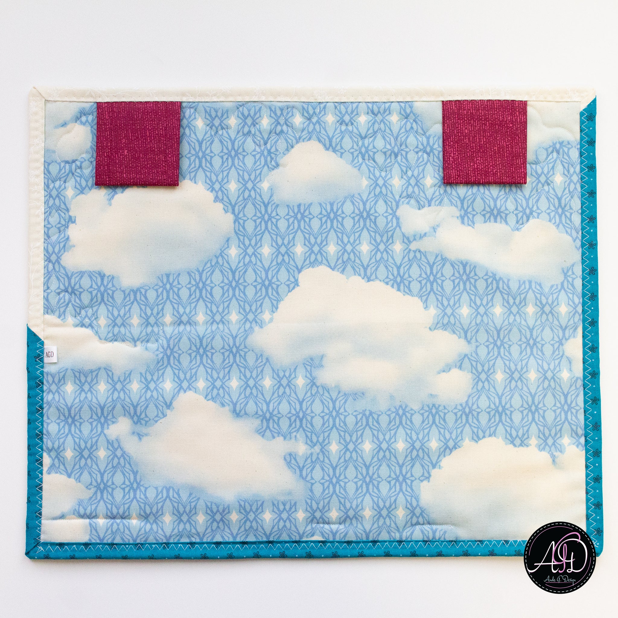 Teal Yoga House Spring Quilted Wall Hanging | Applique Wall Hanging