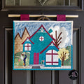 Teal Yoga House Spring Quilted Wall Hanging | Applique Wall Hanging