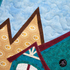 Teal Yoga House Spring Quilted Wall Hanging | Applique Wall Hanging