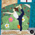 Teal Yoga House Spring Quilted Wall Hanging | Applique Wall Hanging