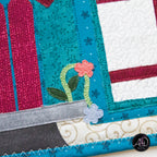 Teal Yoga House Spring Quilted Wall Hanging | Applique Wall Hanging