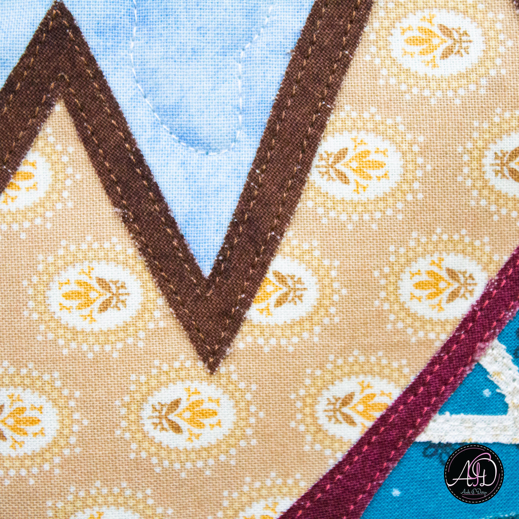 Teal Yoga House Spring Quilted Wall Hanging | Applique Wall Hanging